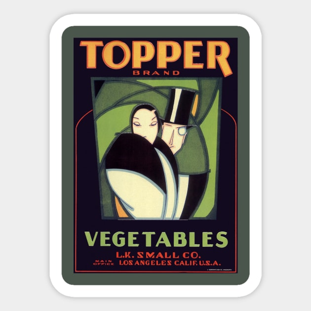 Vintage Topper Brand Vegetables Label Sticker by MasterpieceCafe